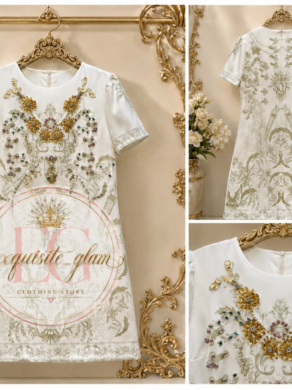 ⚜👑Luxury Embroidery Beaded Cocktail Party Evening Wedding Designer Runway Dress